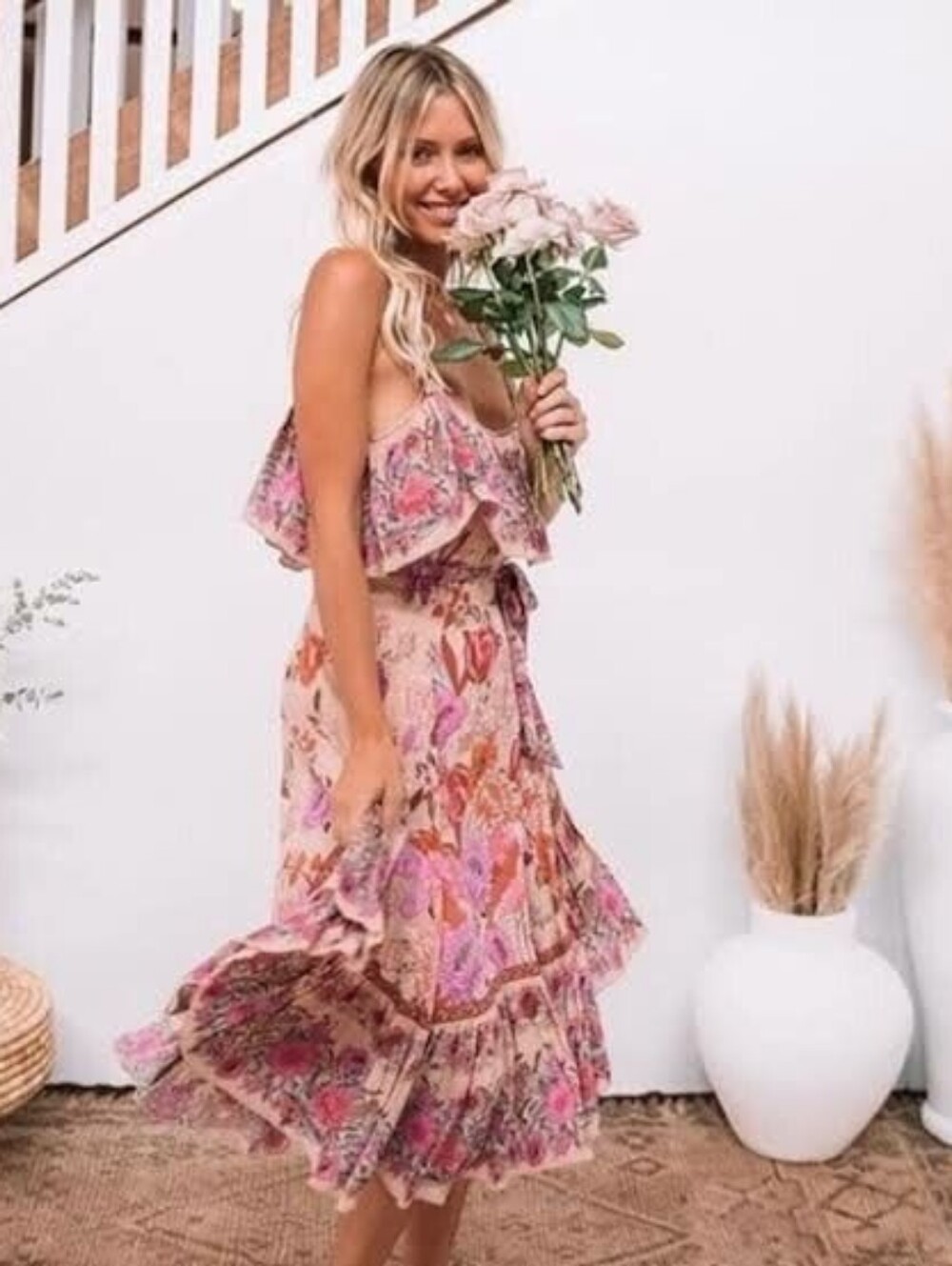 Spell Siren Song Strappy🩷🧡 Flamingo SZ XL NWT